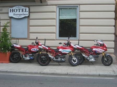 Three Multistradas at Lake Maggiore Italy