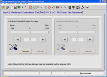 Idle Fuel Trim screen