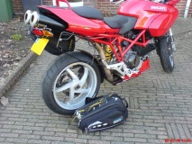 Home-made rack detail with pannier