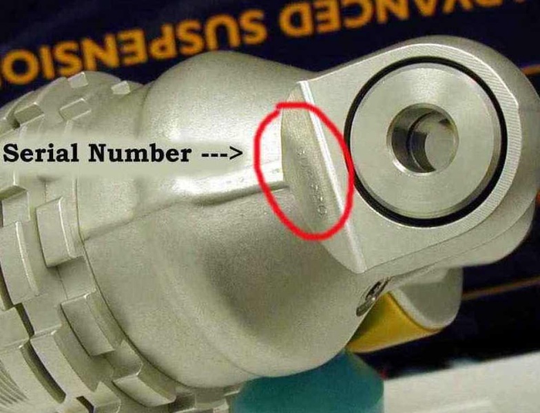 ohlins - rear shock serial number location