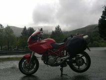 through the clouds is the tallest mountain in Scotland Ben Nevis